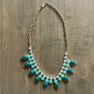 Banana Republic womens fashion necklace gold tone statement necklace with jewels